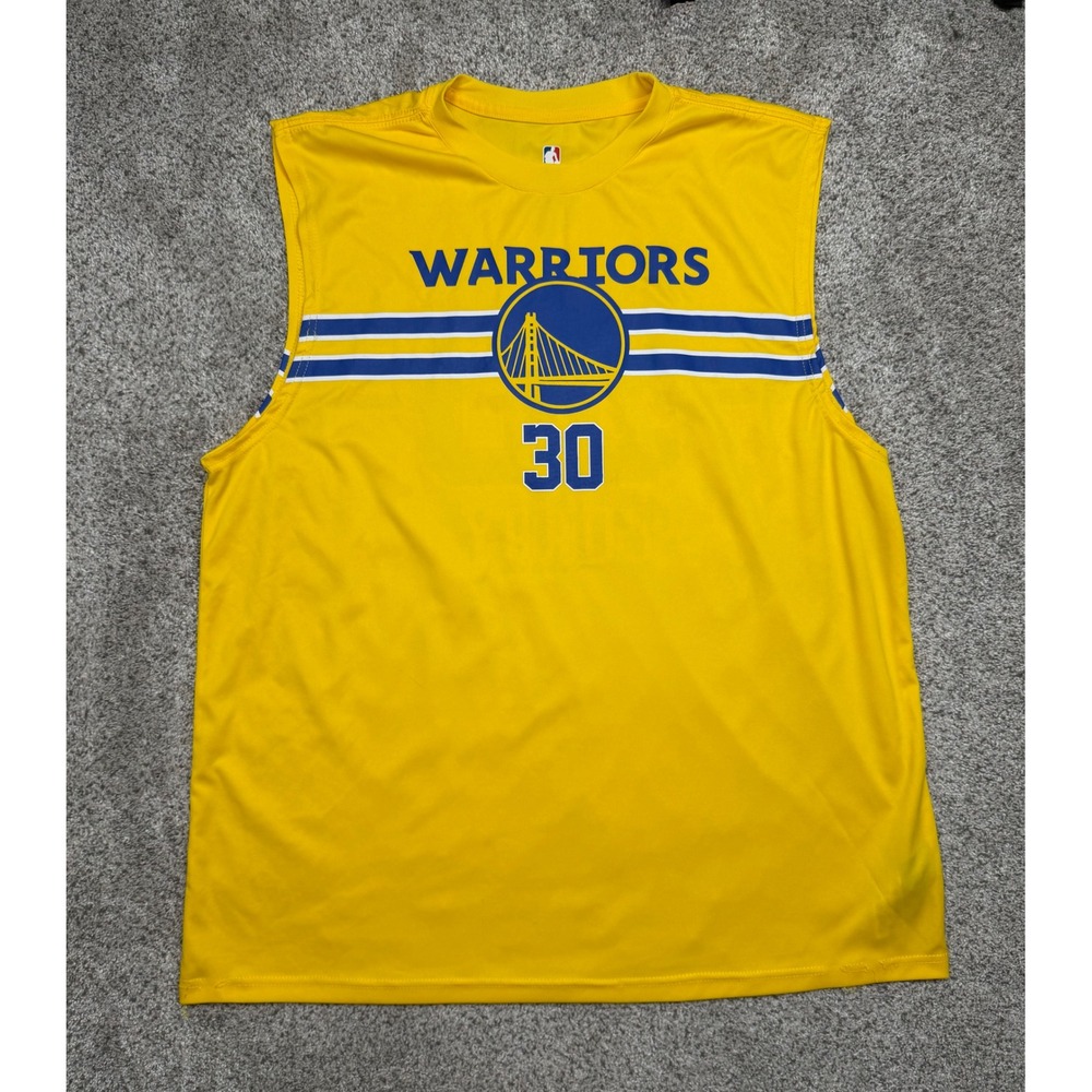 NBA Golden State Warriors Stephen Curry 30 Shirt Large Yellow Sleeveless Muscle